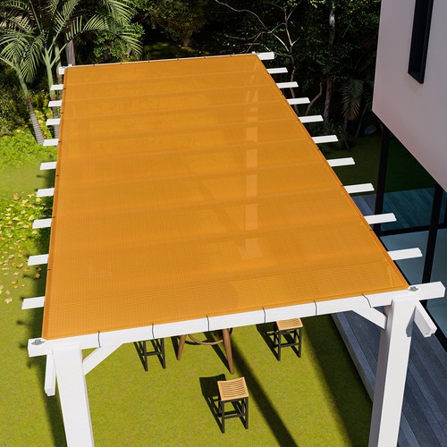 Orange sun shade sail - sun,