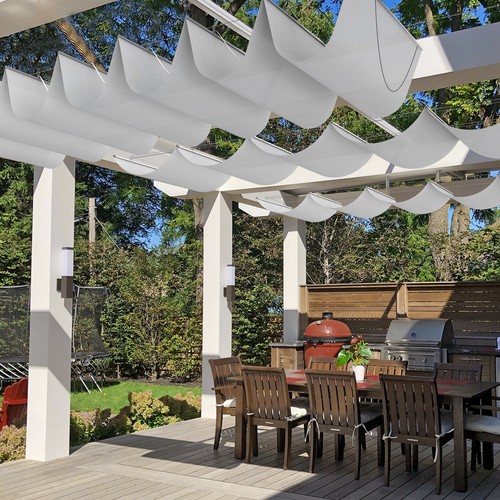 Waterproof retractable pergola - waterproof,