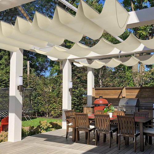 Waterproof retractable pergola - waterproof,