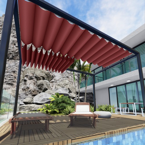 Waterproof retractable pergola - retractable,