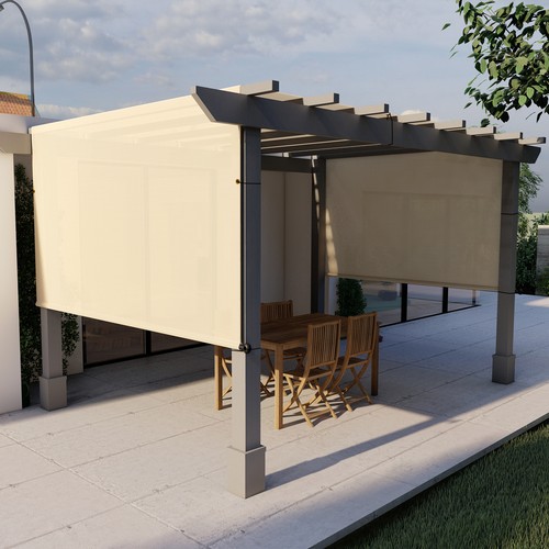 Beige pergola shade cover with - beige,