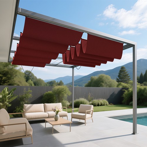 Waterproof retractable pergola - retractable,