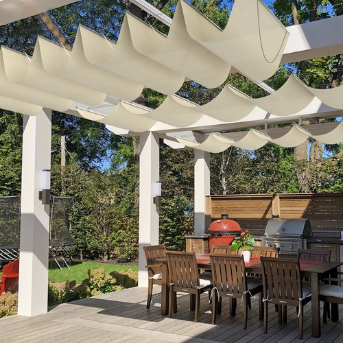 Waterproof retractable pergola - retractable,