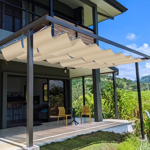 Outdoor retractable pergola - outdoor,